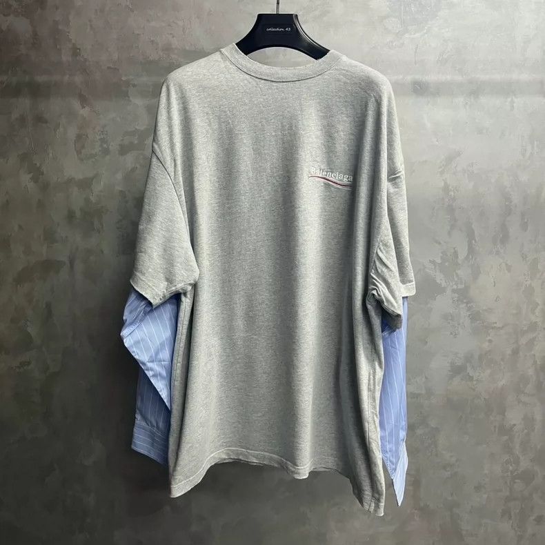 Other Balenciaga Grey Coke Casual Fake Two-Piece Crew Neck Long Size US S / EU 44-46 / 1 - 1 Thumbnail