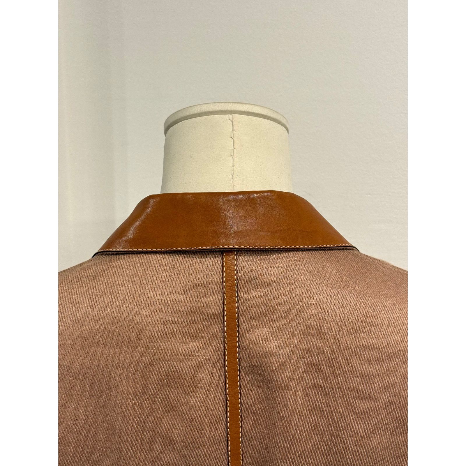 Hermes 1990s Hermès leather collar blazer Size M / US 6-8 / IT 42-44 - 5 Thumbnail