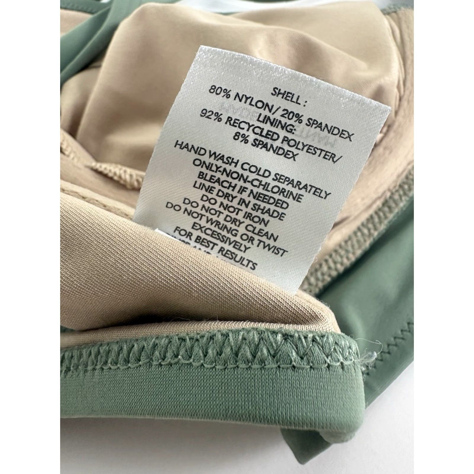 Vintage Shade & Shore Bikini Top Womens Size 36C Green Push Up Top Spaghetti Strap Solid Nylon Polyester Spandex Beach Womens 36C Size XS / US 0-2 / IT 36-38 - 4 Thumbnail