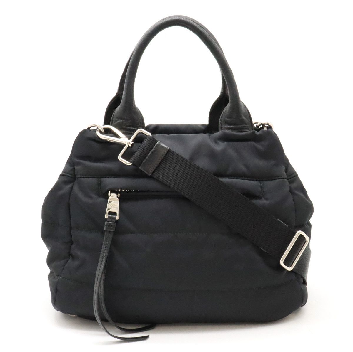 Prada Prada Prada Nylon/Leather Handbag Tote 1BG005 Canvas Handbag 1BG005 in Good Condition Size ONE SIZE - 1 Thumbnail