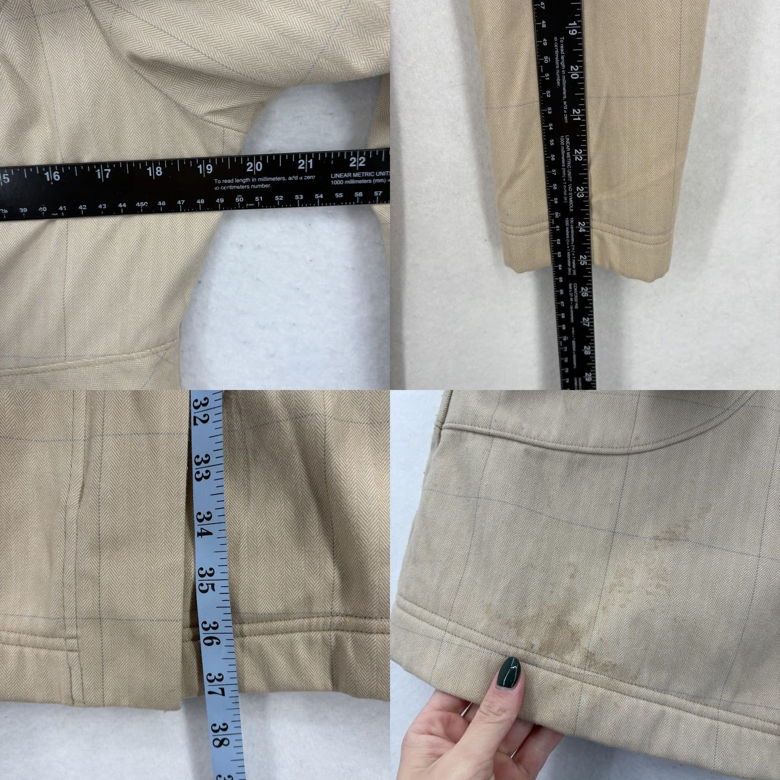 Patagonia Patagonia Coat Womens Medium Beige Fleece Lined Herringbone Trench Travel Casual Size M / US 6-8 / IT 42-44 - 8 Thumbnail