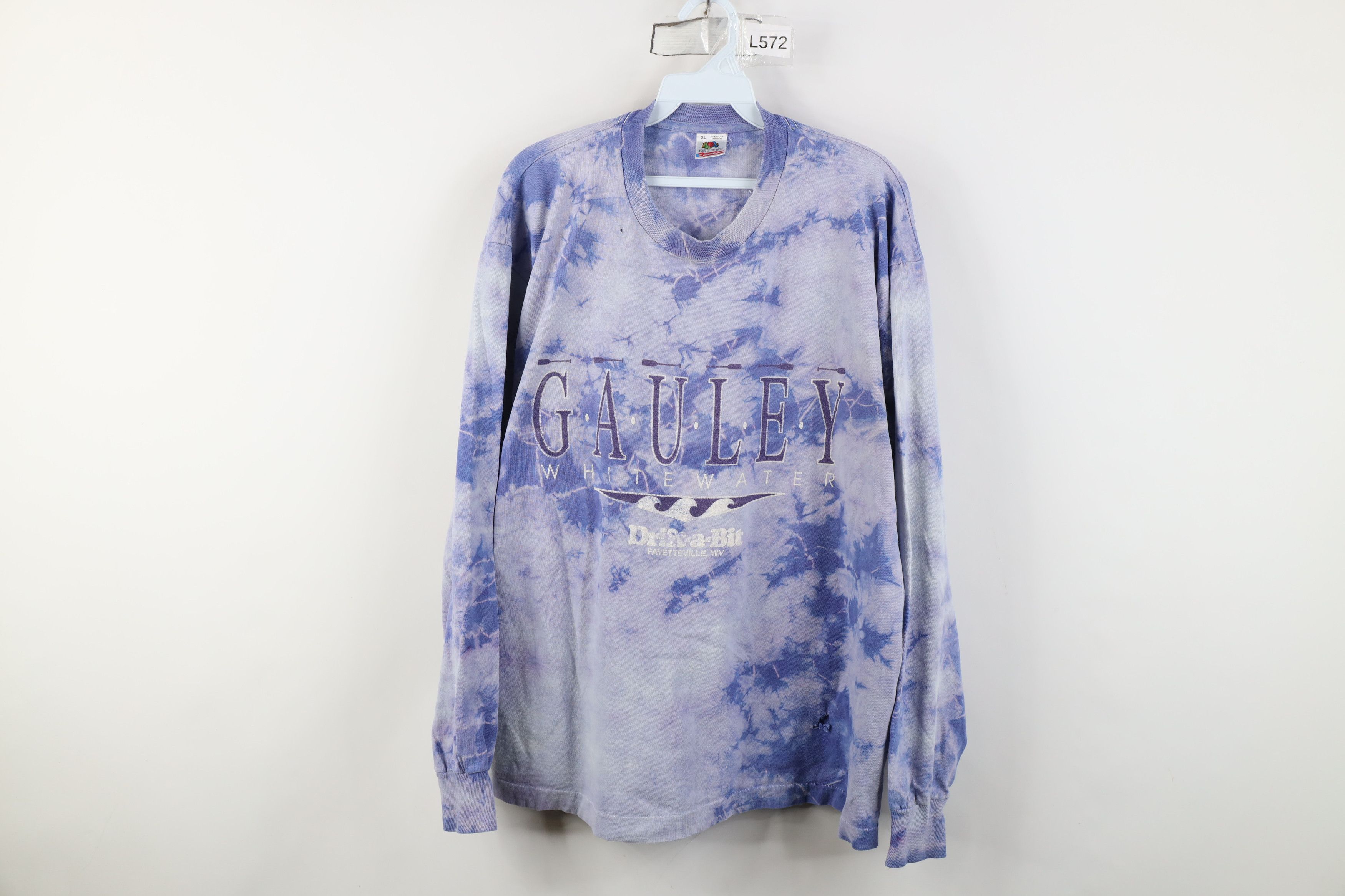 Vintage Vintage 90s Wash Gauley White Water Long Sleeve T-Shirt USA Size US XL / EU 56 / 4 - 1 Thumbnail