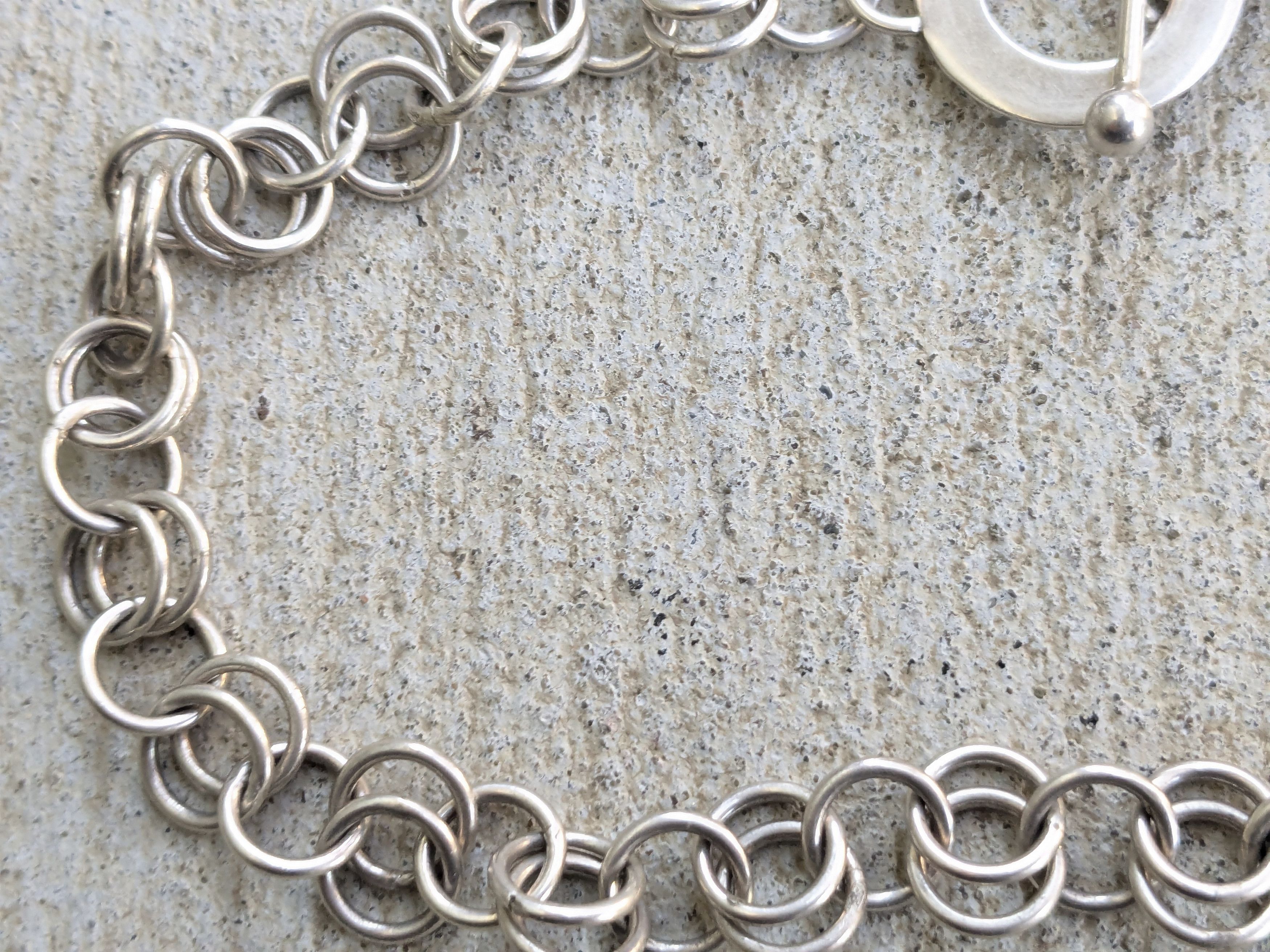 Jewelry Vintage Sterling Silver Choker Necklace Round Toggle Chain Size ONE SIZE - 5 Thumbnail