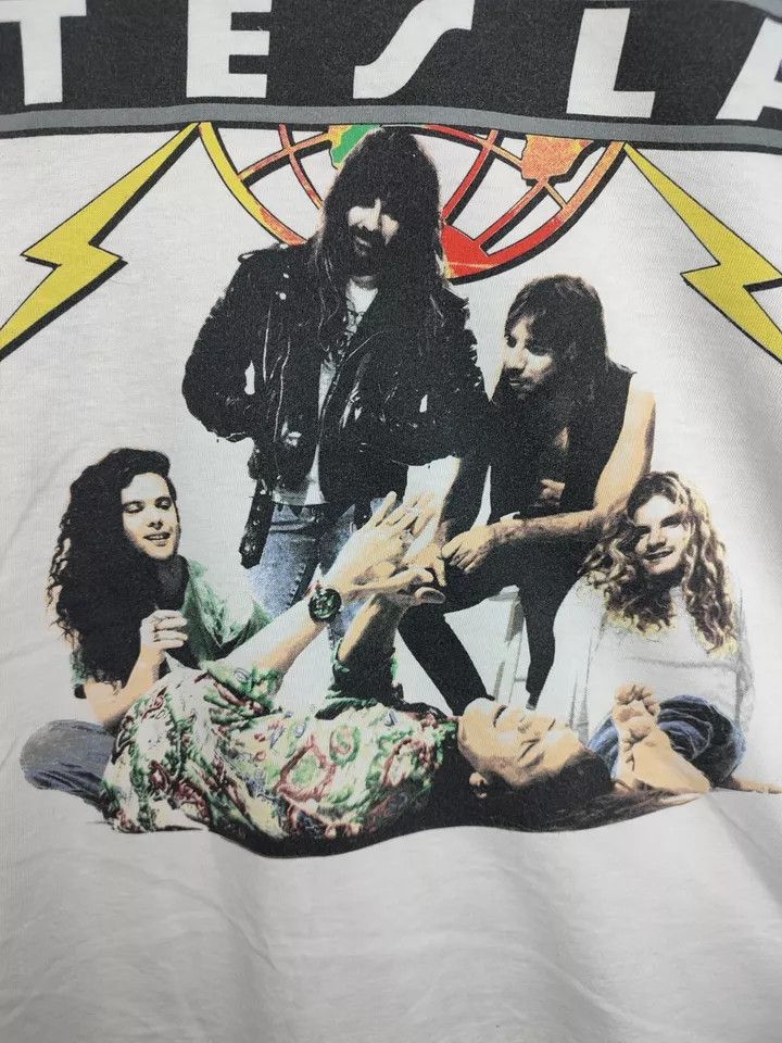 Vintage Vintage Tesla Psychotic European Tour 1991 t shirt Size US XL / EU 56 / 4 - 10 Thumbnail