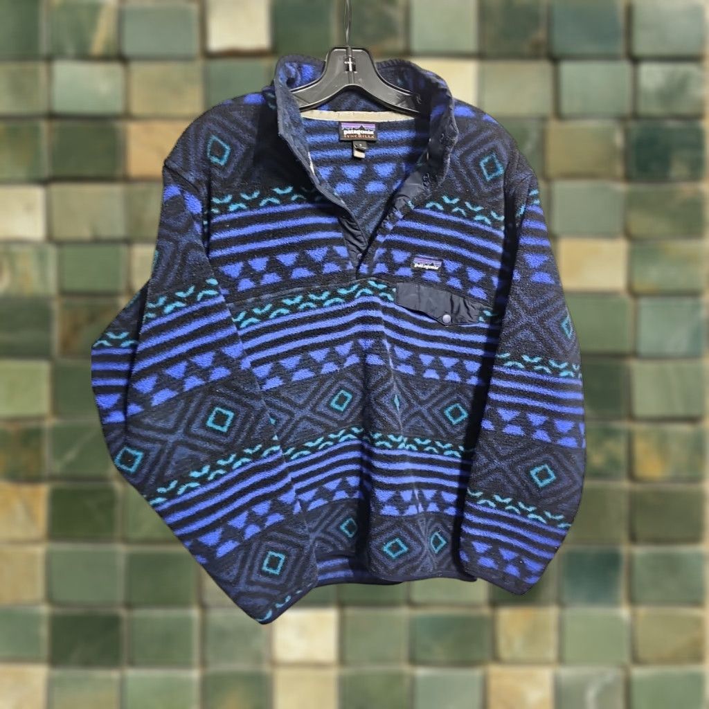 Patagonia Patagonia Pullover Fleece Synchilla Fall 2016 Aztec Print Blue S Mens Small Regular Hoodie Shirt Pullover Size US S / EU 44-46 / 1 - 1 Thumbnail
