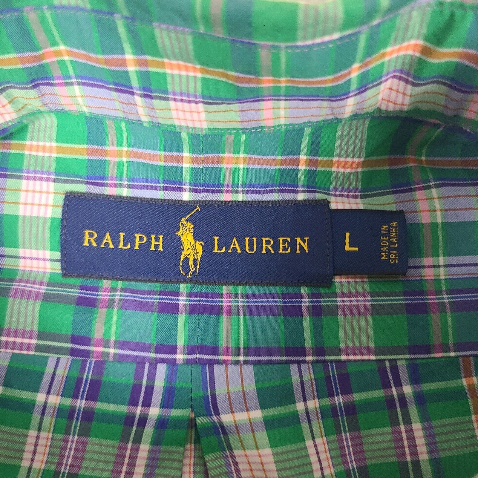 Polo Ralph Lauren Polo Ralph Lauren Shirt Mens L Green Plaid Regular Fit Butto Size US L / EU 52-54 / 3 - 3 Thumbnail