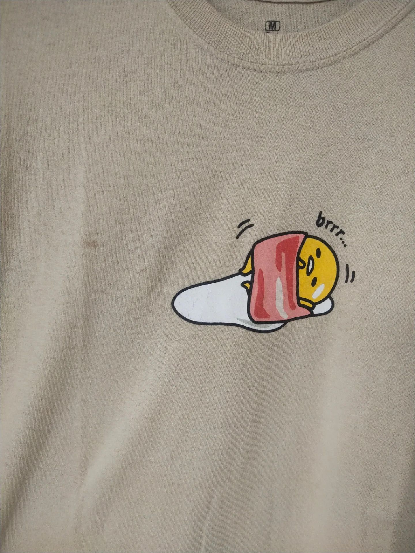 Anime Gudetama Sanrio Egg Art Cream Anime Pop Culture Tee Size US M / EU 48-50 / 2 - 2 Thumbnail
