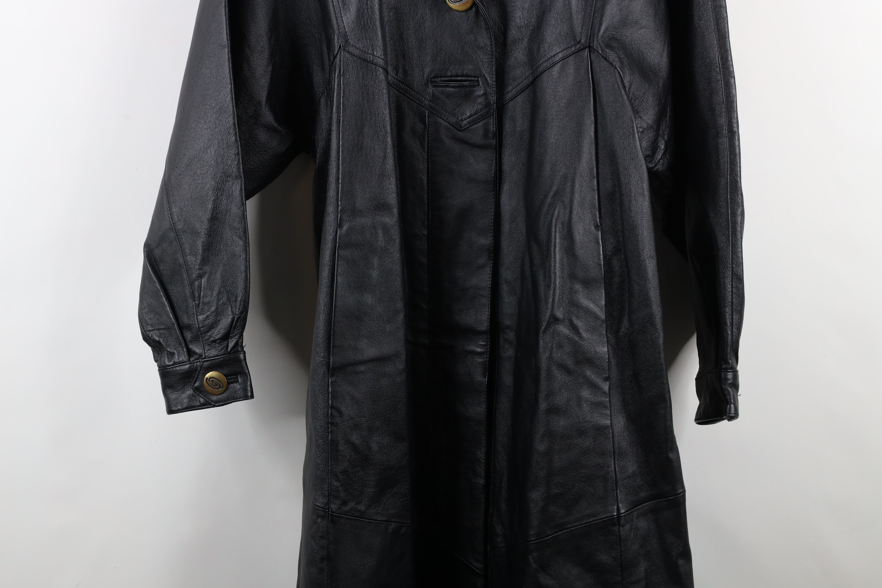 Vintage Vintage 90s Streetwear Goth Leather Trench Coat Black Size M / US 6-8 / IT 42-44 - 3 Thumbnail
