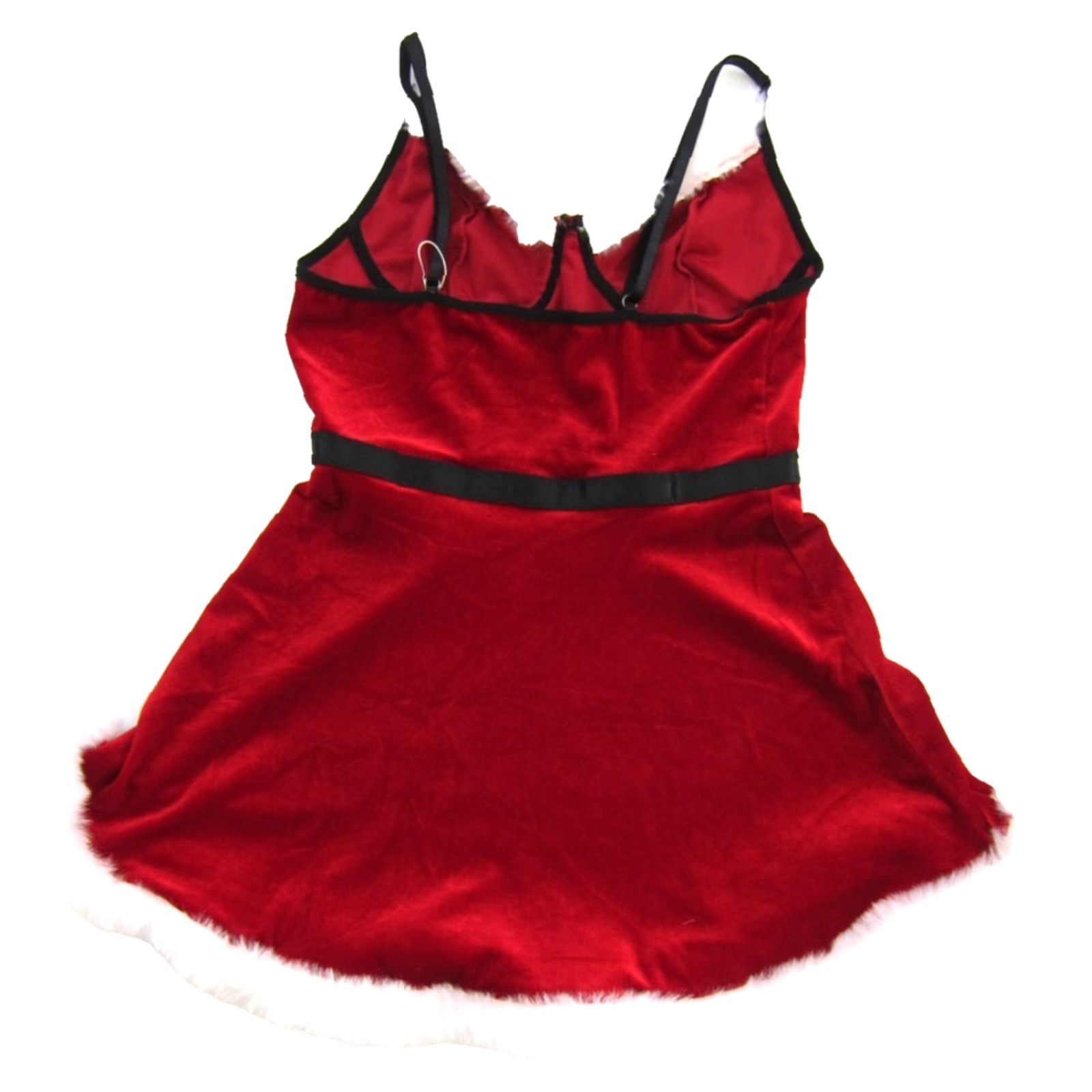 Velvet NWT RSLOVE Christmas Santa Red Black Velvet Stretch Sexy Lingerie Camisole S Size ONE SIZE - 2 Thumbnail
