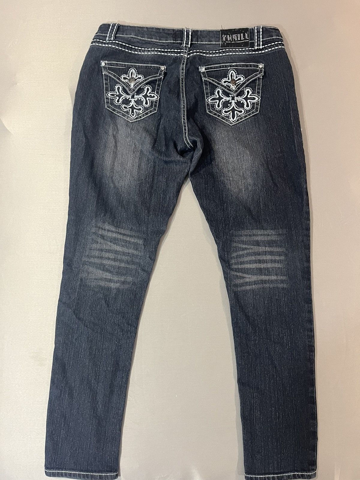 Been Trill Womens Y2K Rinestone Trill Low Rise Bootcut Jeans Size 38" / US 16 / IT 52 - 4 Thumbnail