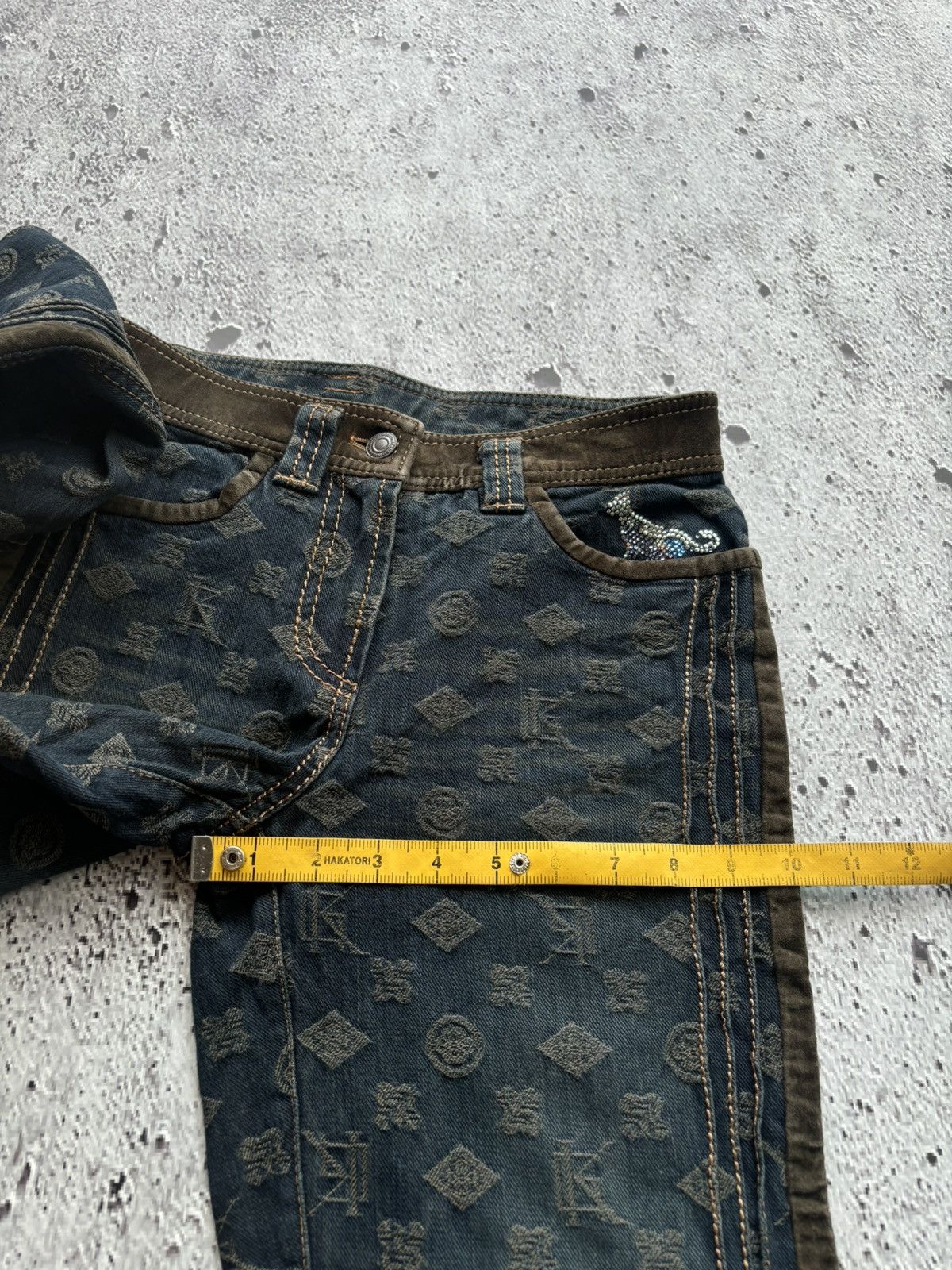 Hysteric Glamour 2000's GK flare monogram bootcut jeans Size 27" / US 4 / IT 40 - 12 Thumbnail