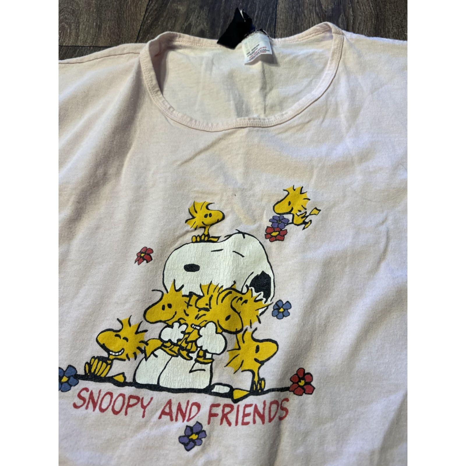 Peanuts VINTAGE 90s Peanuts Snoopy and Friends Woodstock Sleep Shirt Pajama Nighty OSFA Women Pink One Size Sleepshirt Size ONE SIZE - 5 Thumbnail