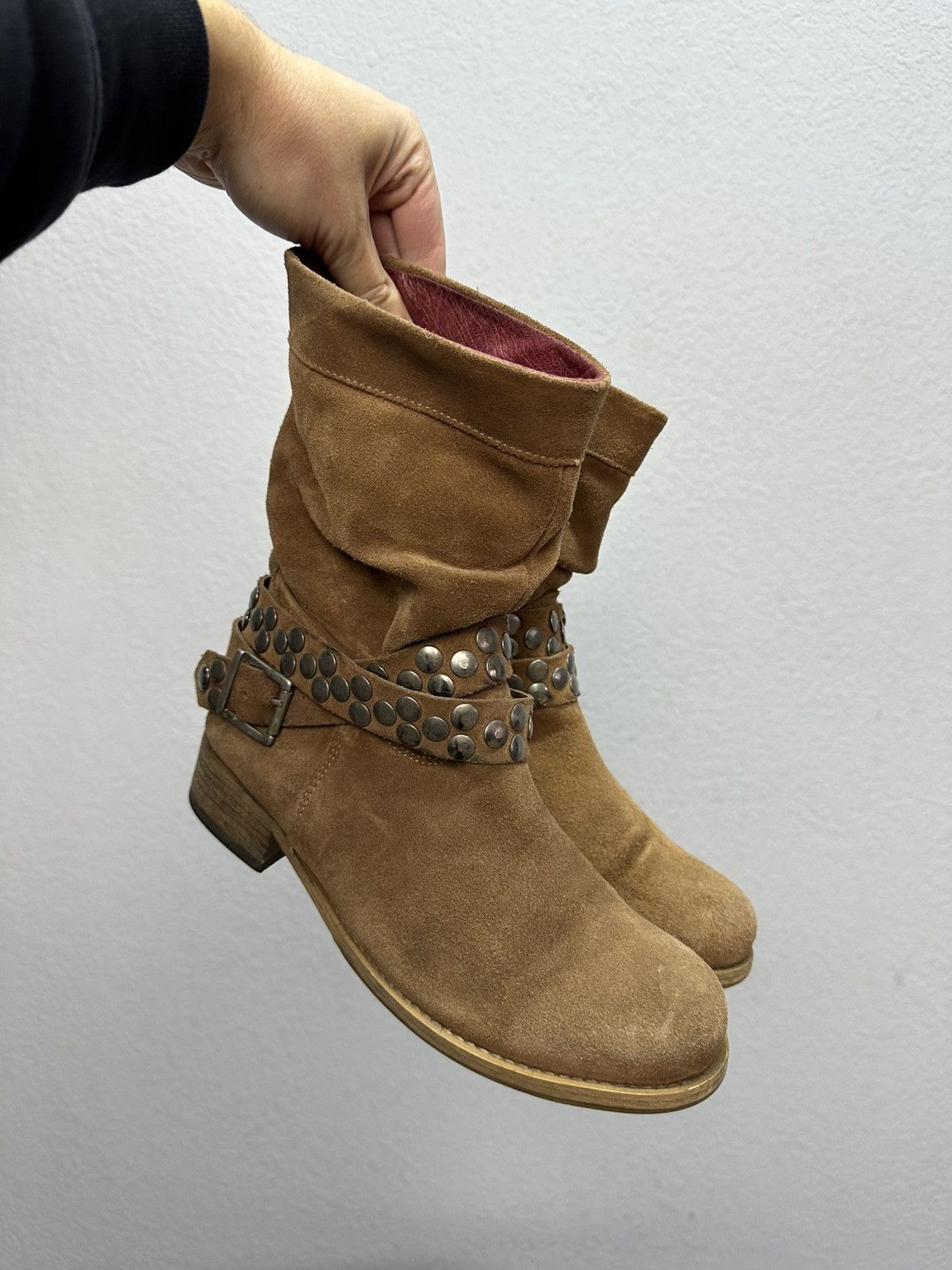 Japanese Brand Vintage AS98 Style Suede Leather Buckle Boots Shoes Biker Size US 7.5 / EU 40-41 - 2 Thumbnail