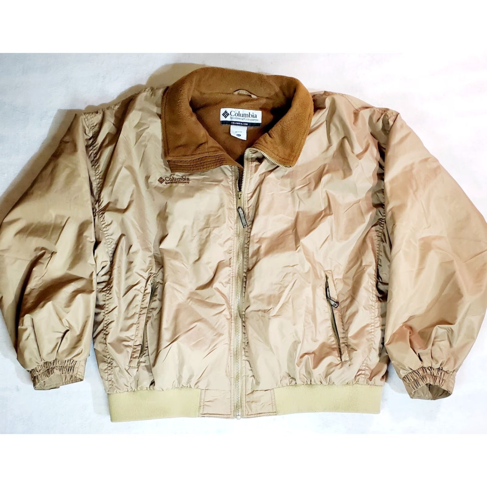 Vintage Columbia Jacket Men 2XL Signature Winter Lined Beig e Omni-Tech Signature Outdoor Hiking Regular Zip Front Coat Size US XXL / EU 58 / 5 - 2 Thumbnail