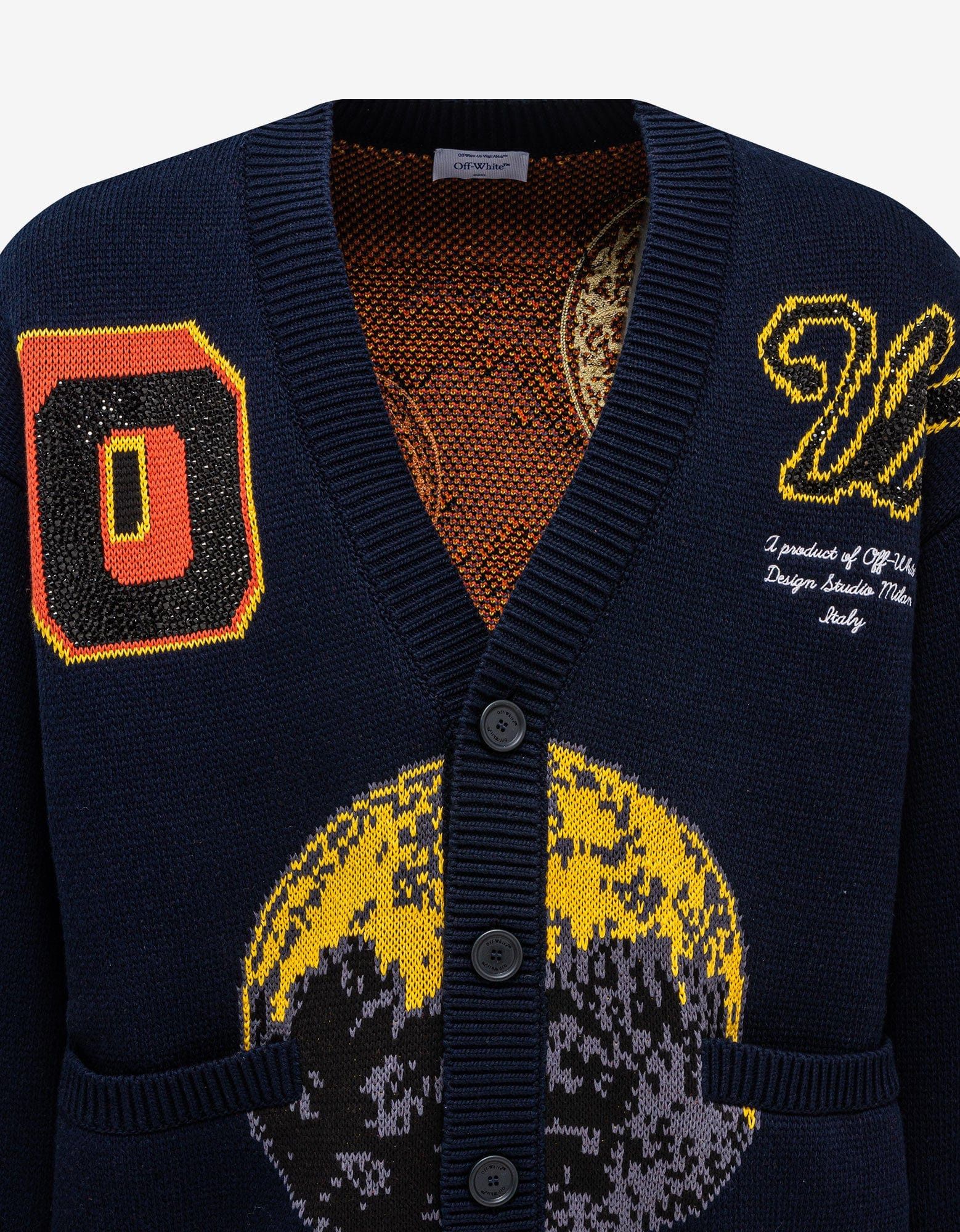 Off-White Blue Moon Phase Varsity Cardigan Size US M / EU 48-50 / 2 - 2 Thumbnail