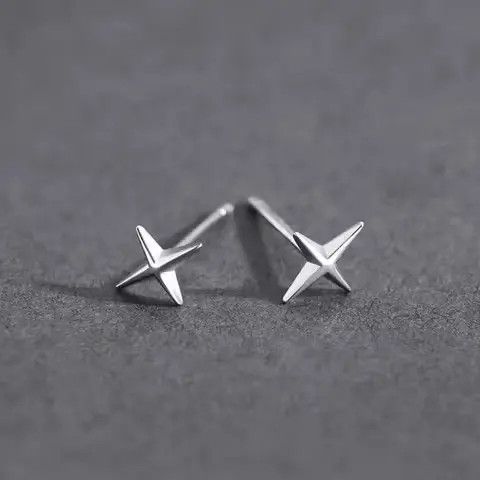 Jewelry Punk Small Cross Stud Earrings Size ONE SIZE - 2 Thumbnail