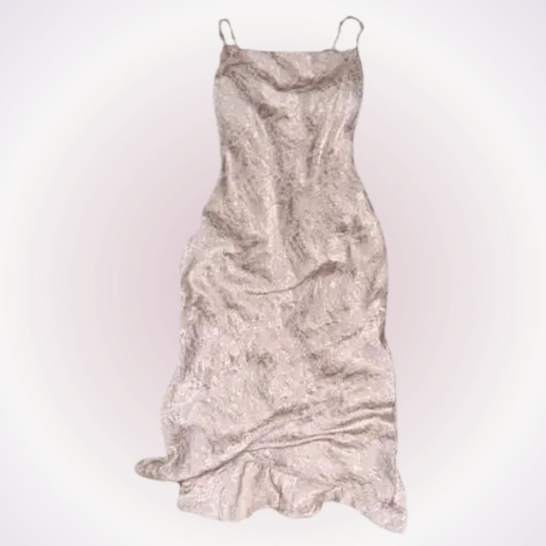 Express Express Neutral Cowl Neck Satin Midi Dress | Sz XS Size XS / US 0-2 / IT 36-38 - 1 Thumbnail