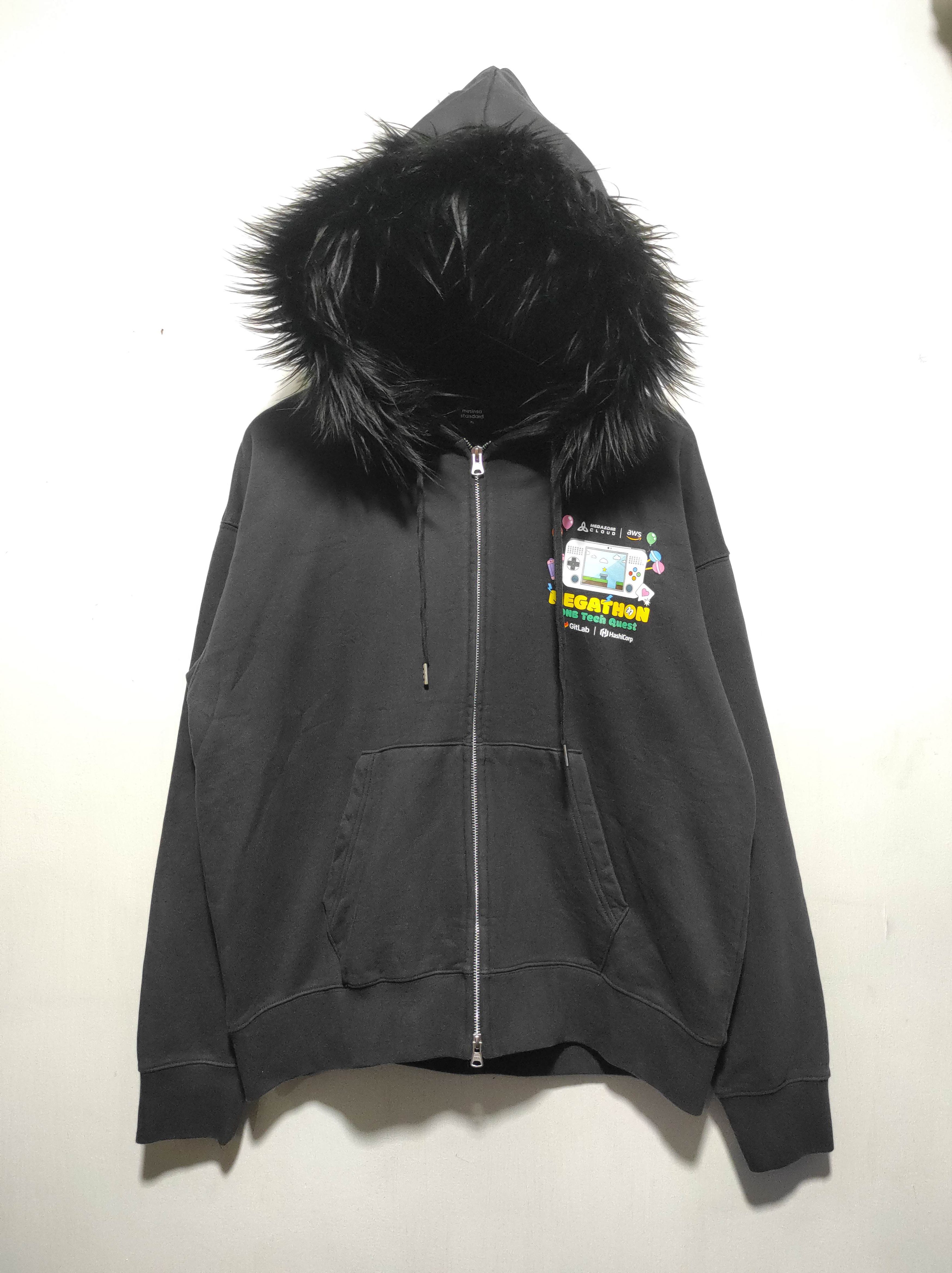 Japanese Brand Musinsa Standard Boxy Heavy Zipper Fur Hoodie LGB style Size US XL / EU 56 / 4 - 10 Thumbnail