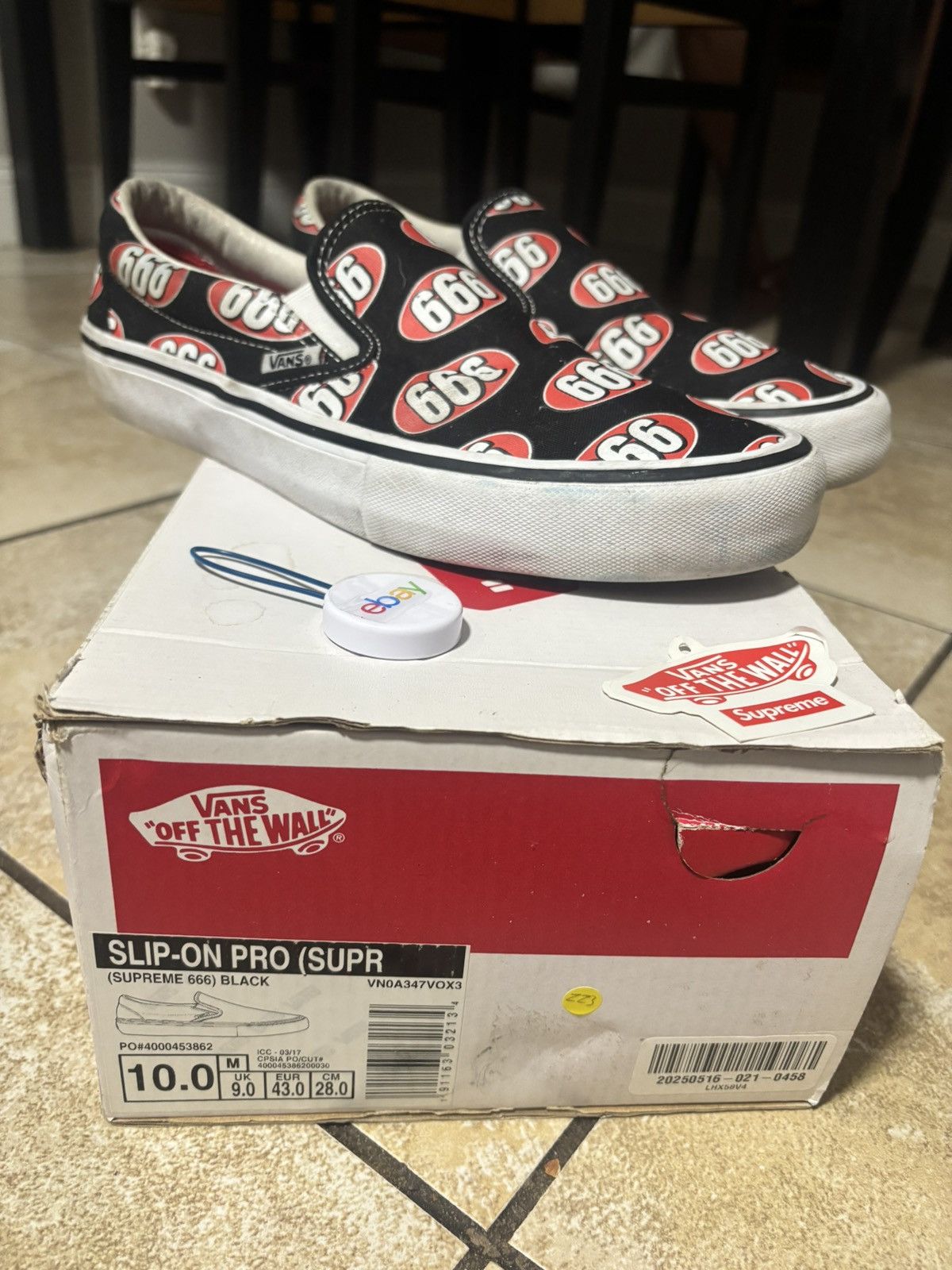 Supreme Supreme 666 Slip On Vans Size US 10 / EU 43 - 3 Thumbnail