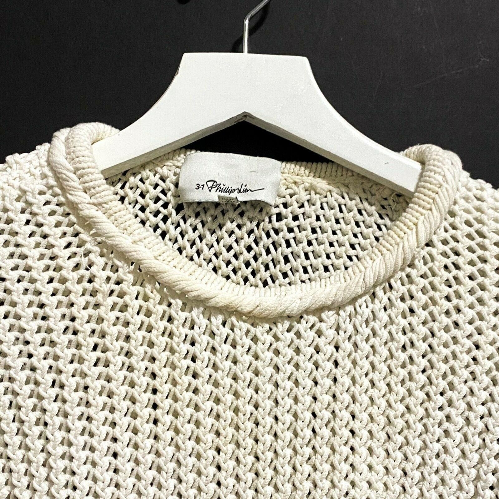 3.1 Phillip Lim 3.1 Phillip Lim Netted Cotton-Blend Sweater, Size XS, blac Size XS / US 0-2 / IT 36-38 - 4 Thumbnail