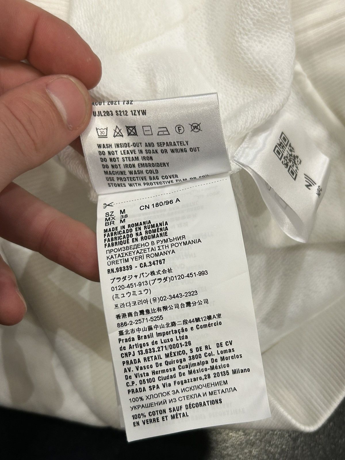 Prada Prada Runway Crystals Zip Up Hoodie - White Size US M / EU 48-50 / 2 - 5 Thumbnail
