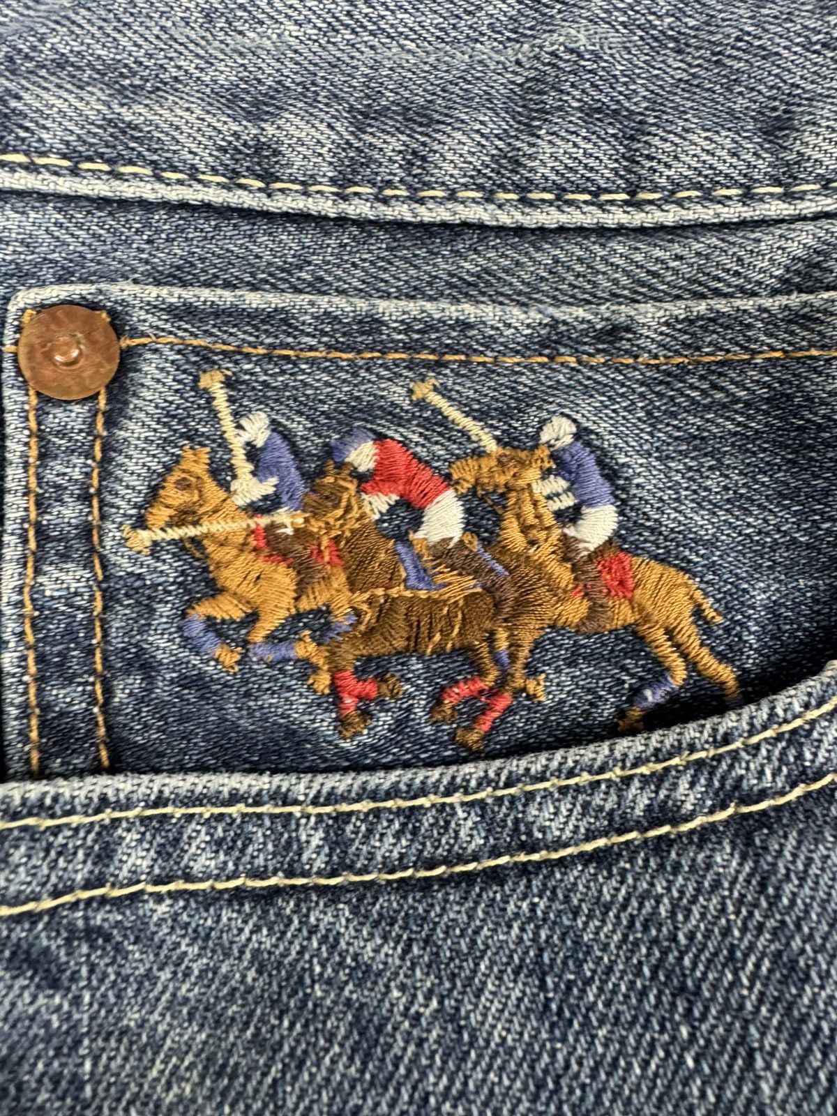 Polo Ralph Lauren Vintage Y2K Polo Ralph Lauren slim fit washed denim jeans Size US 29 - 12 Thumbnail