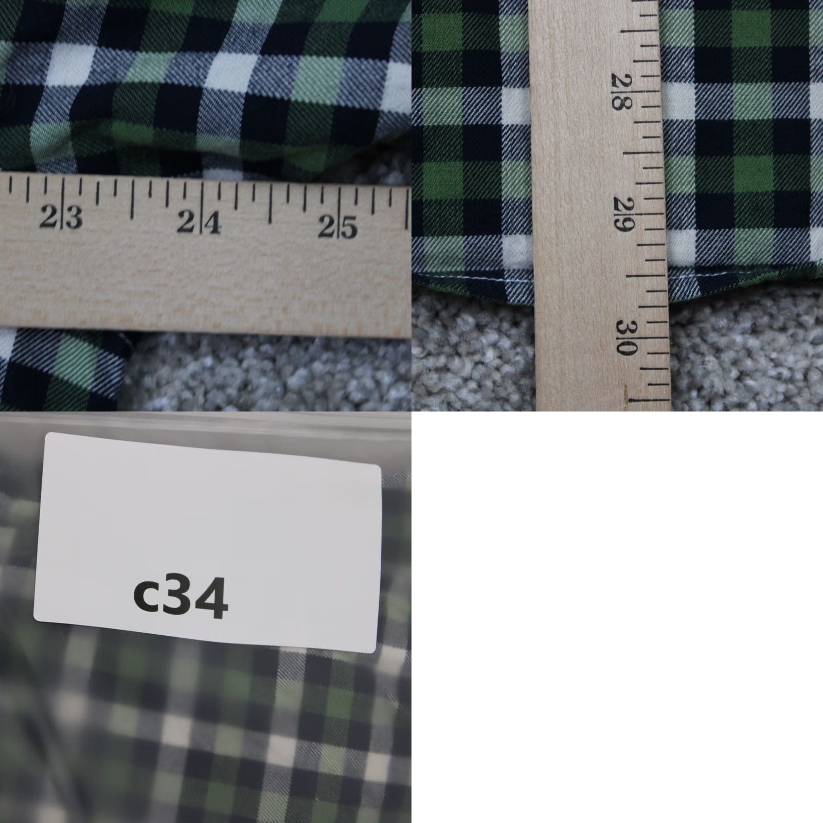 Banana Republic Banana Republic Luxe Flannel Shirt Mens Large Green/Black Camden Fit Cotton L/S Size US L / EU 52-54 / 3 - 9 Thumbnail