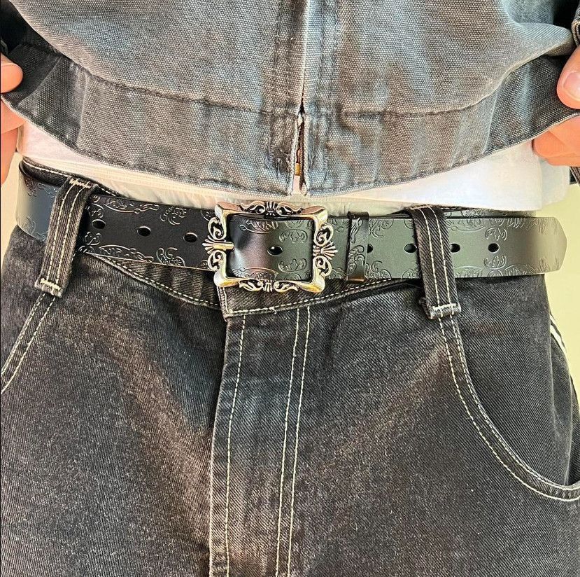 Cowboy Equipment × Vintage vintage style black american western floral design belt Size ONE SIZE - 4 Thumbnail