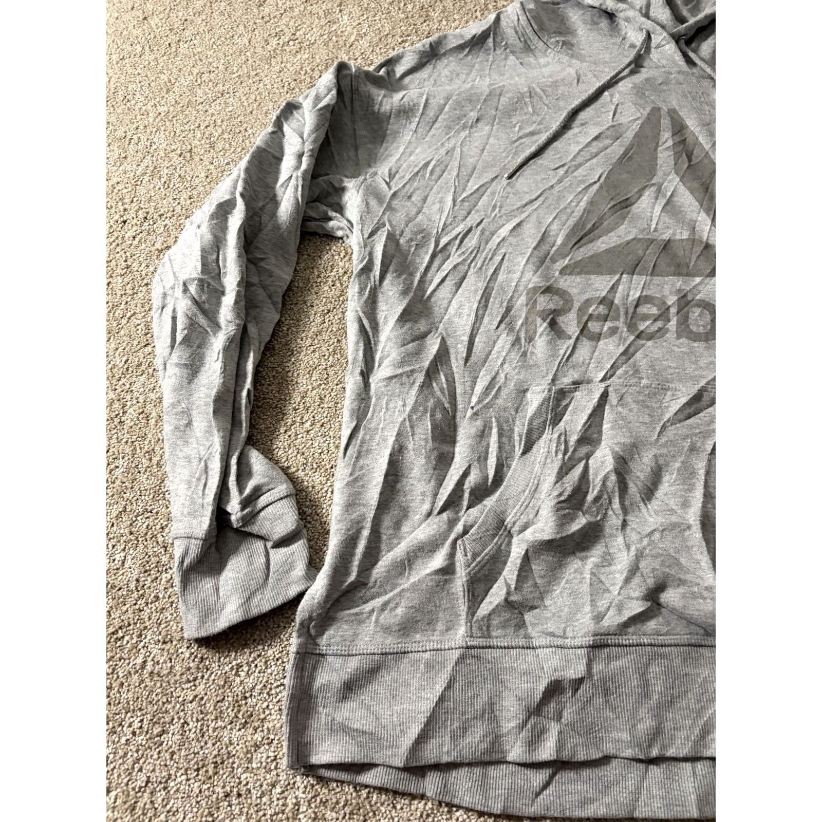 Reebok Reebok Hoodie Mens Large Gray Fleece Pullover Logo Sweatshirt Athletic Size US L / EU 52-54 / 3 - 2 Thumbnail