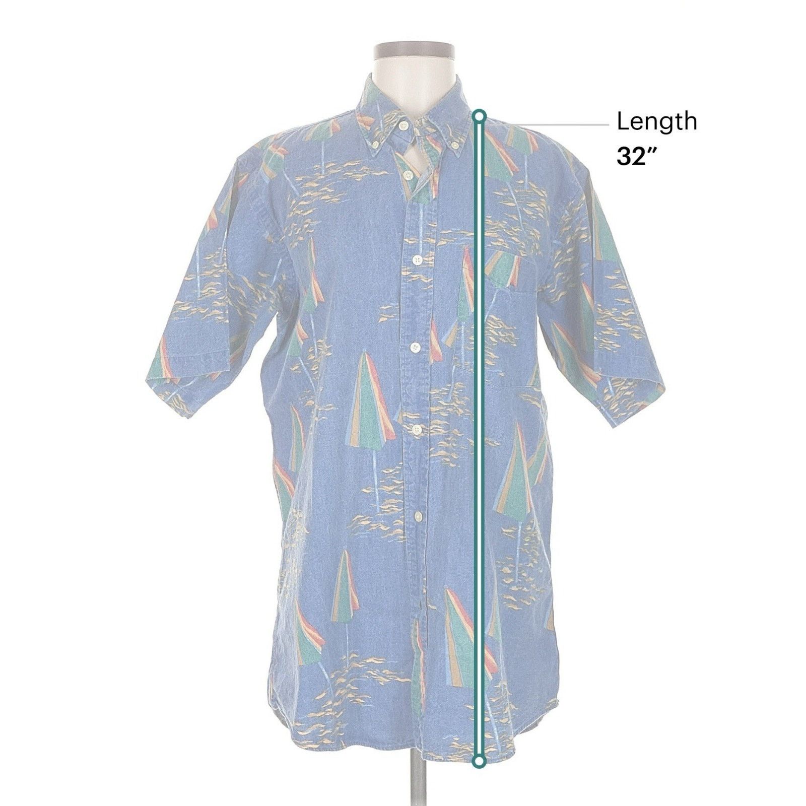 Chaps VTG Chaps Ralph Lauren Shirt Short Sleeve Button Up Umbrella Size US M / EU 48-50 / 2 - 3 Thumbnail