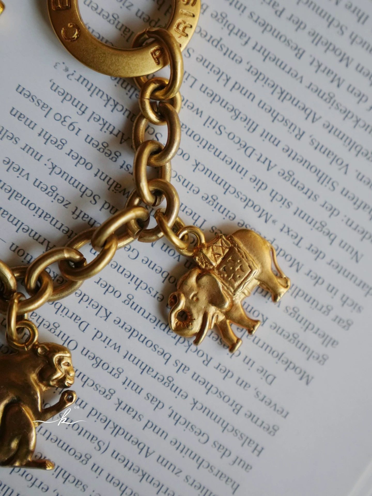 Celine Celine Vintage Monkey & Elephant Gold Bracelet Size ONE SIZE - 6 Thumbnail