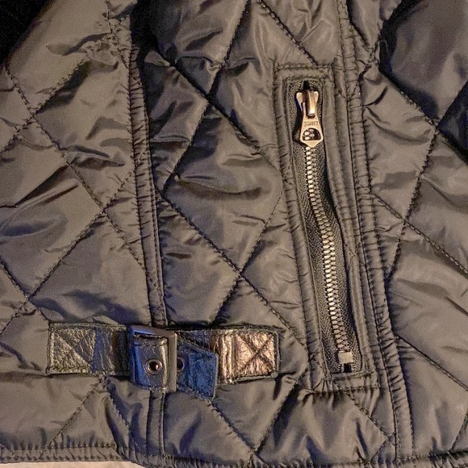 Schott Schott NYC Women’s XS Blk Quilted Nylon Leather Moto Jacket Size XS / US 0-2 / IT 36-38 - 10 Thumbnail
