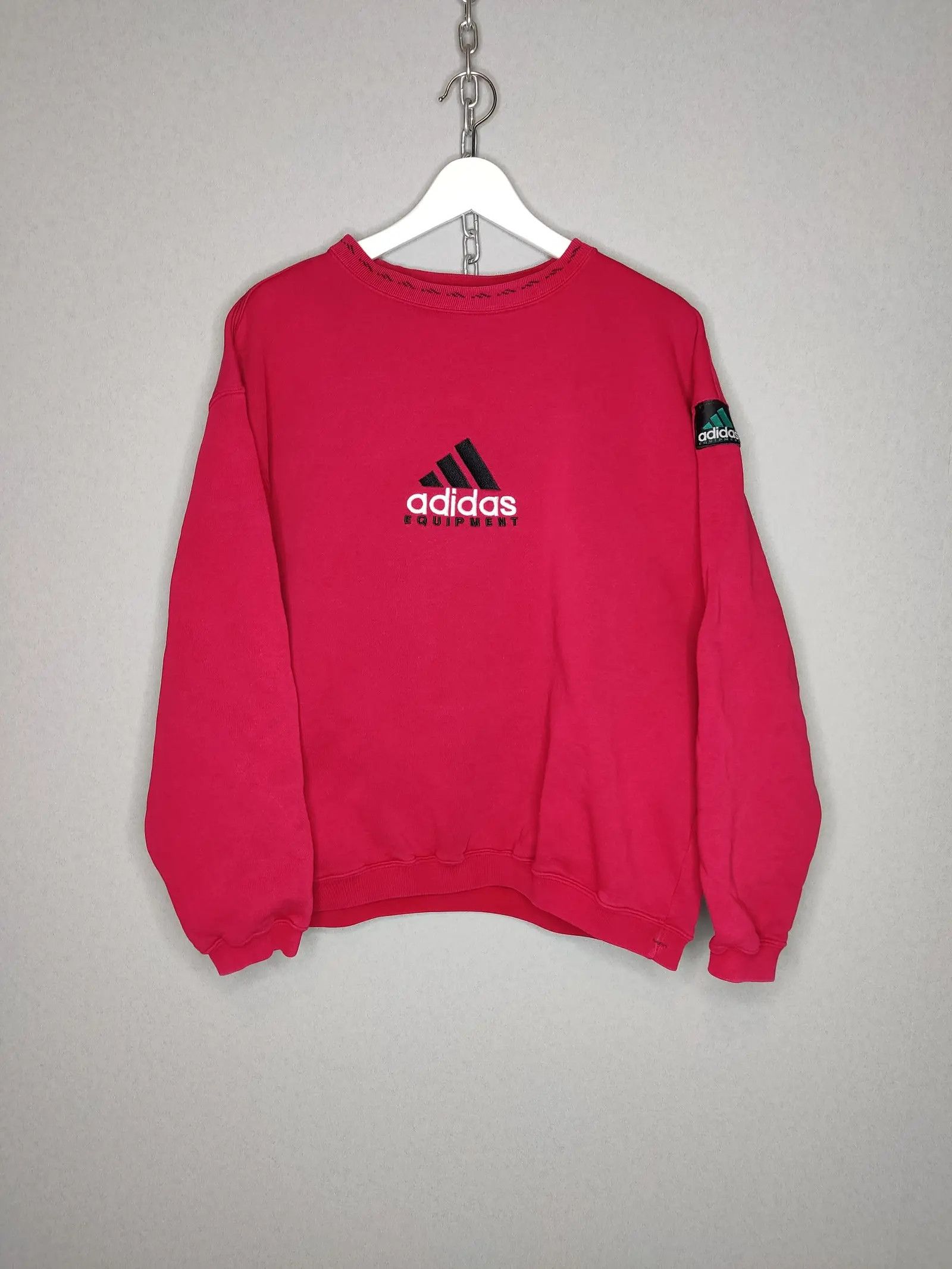 Pre-owned Adidas X Vintage Adidas Equipment Vintage Sweatshirt Embroidered Logo In Red
