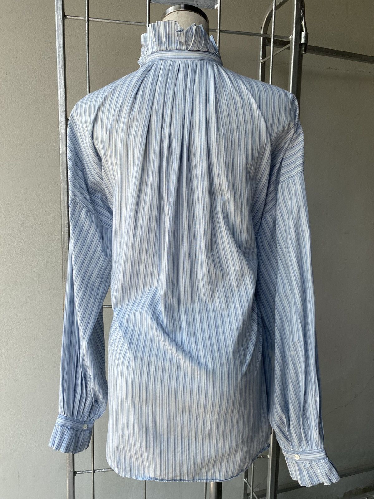 Ralph Lauren Ralph Lauren Blue Striped Blouse Pleated Collar & Cuffs. Size M / US 6-8 / IT 42-44 - 2 Thumbnail