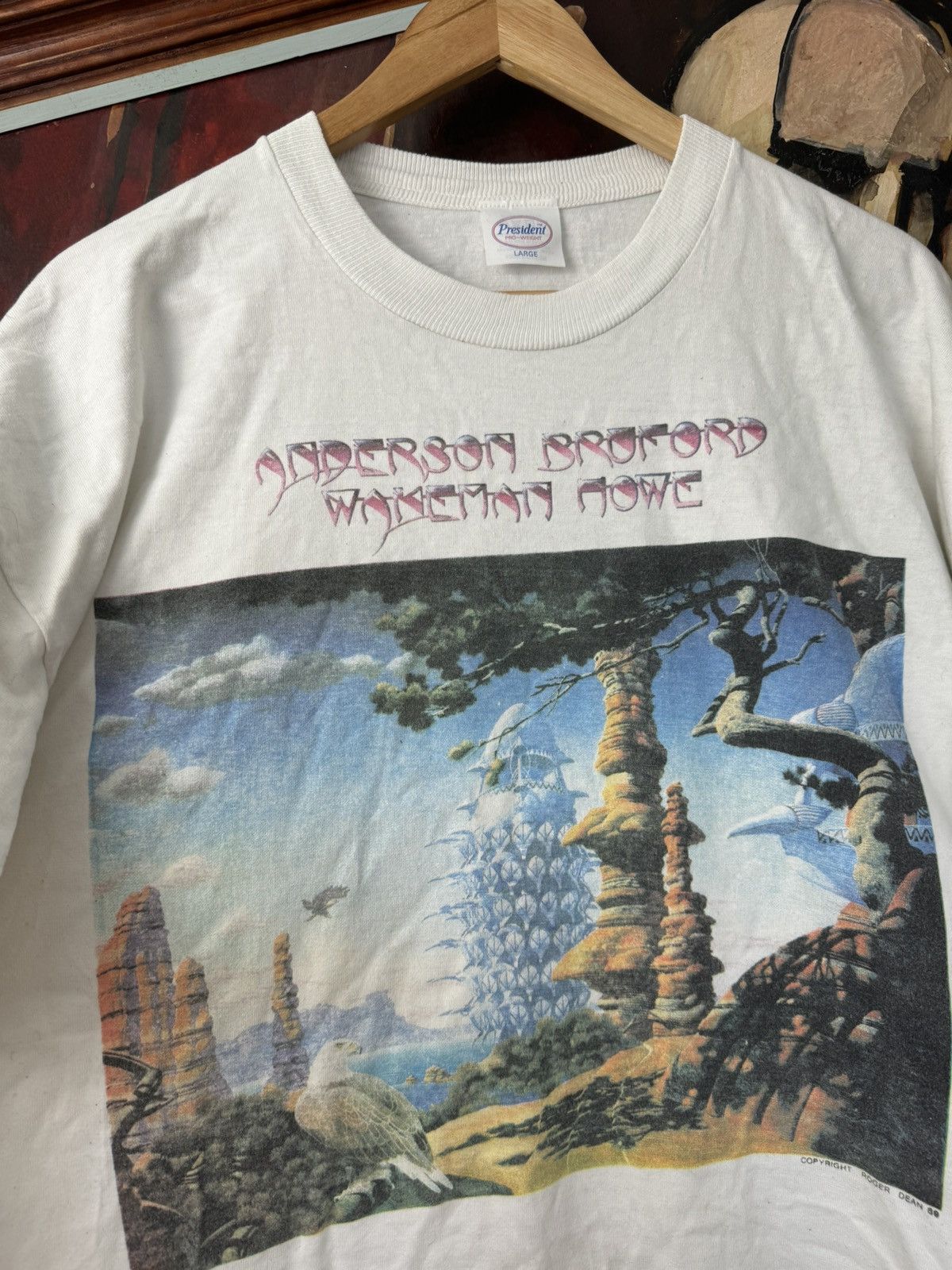 Band Tees Vtg 1989 80s ANDERSON BRUFORD WAKEMAN HOWE Band Rock Tee Size US L / EU 52-54 / 3 - 2 Thumbnail
