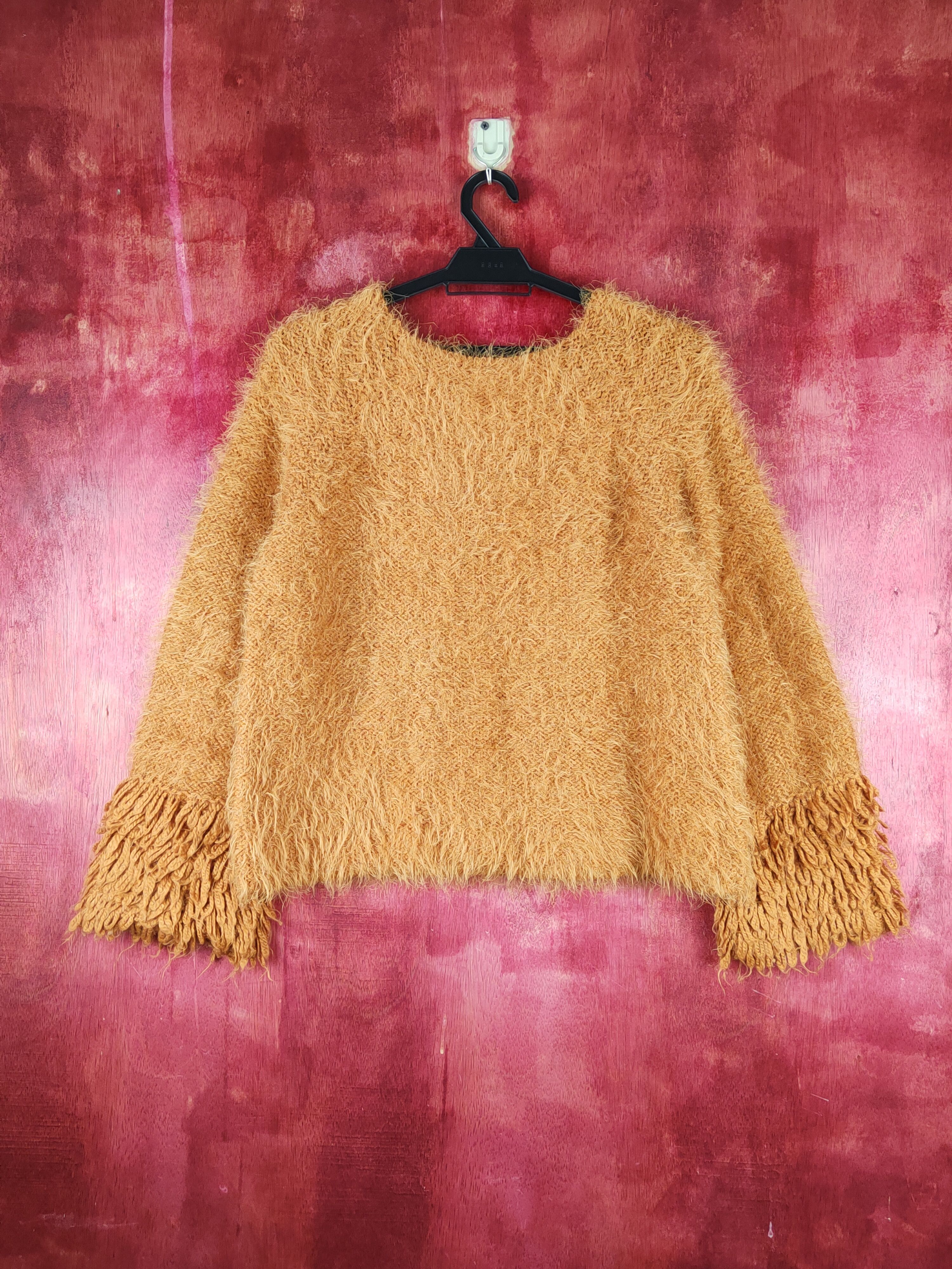 GU GU Brown Shag Shaggy Fur Mohair Knitwear #S1268 Size S / US 4 / IT 40 - 7 Thumbnail