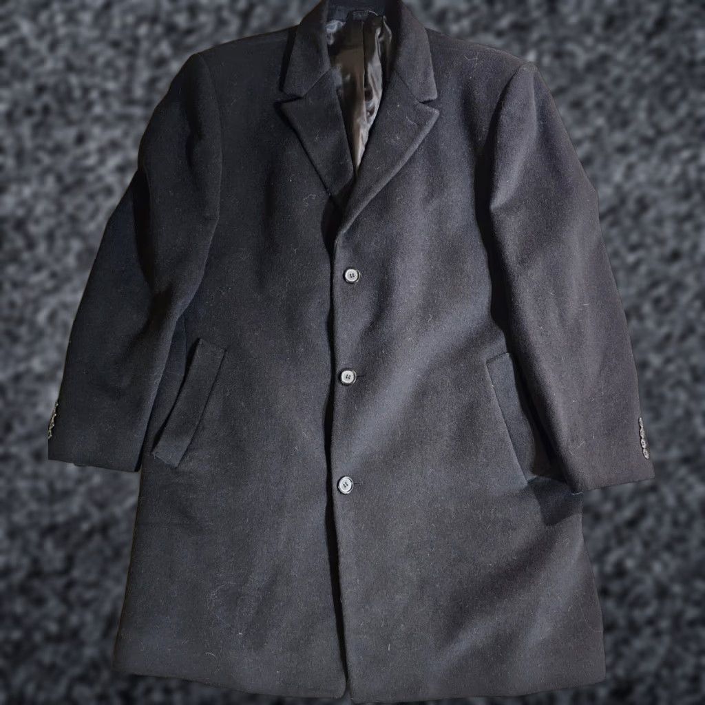 Ralph Lauren VINTAGE Chaps Ralph Lauren Signature Wool Blend Overcoat Single Breasted Black 46 R Mens Classic Coat Size US S / EU 44-46 / 1 - 1 Thumbnail