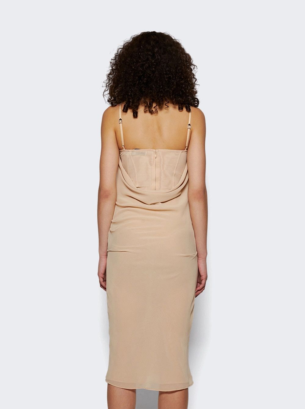 The Attico o1mle0526 Midi Dress in Neutrals Size S / US 4 / IT 40 - 4 Thumbnail