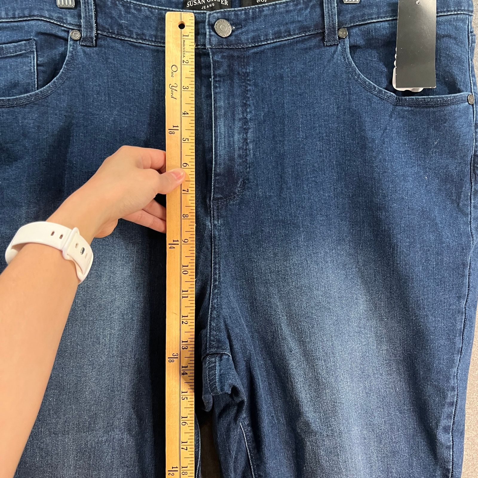 Other Susan Graver Stretch Denim Jean with Dip Dye Detail Bleached Size 22" - 8 Thumbnail