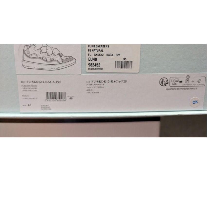 Lanvin o1rshd1 Curb Low Top Sneakers in 65 Natural Size US 7 / EU 40 - 22 Thumbnail