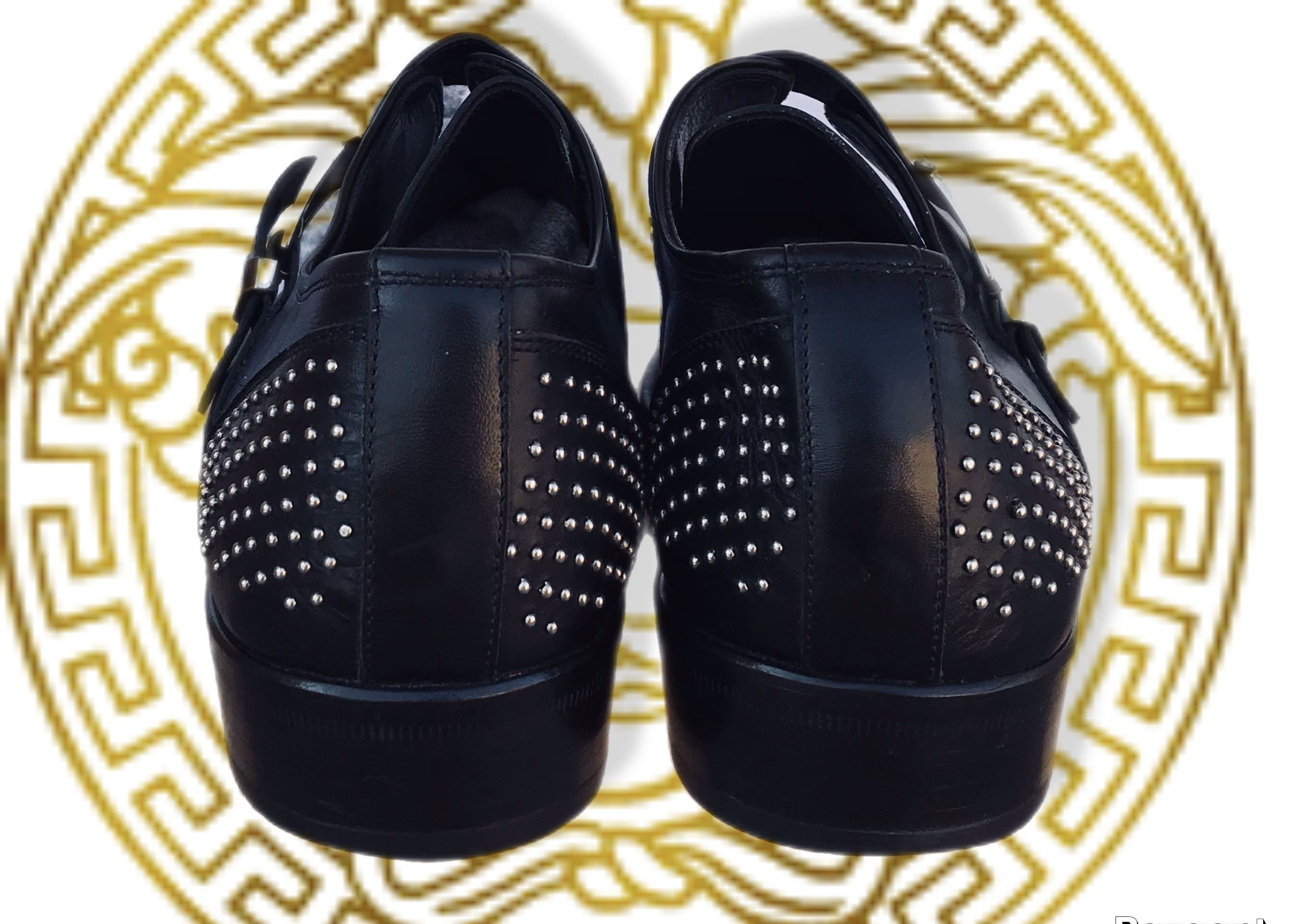 Versace Versace Monk Strap Black Leather Formal Dress Shoes Rivets Size US 9 / EU 42 - 5 Thumbnail