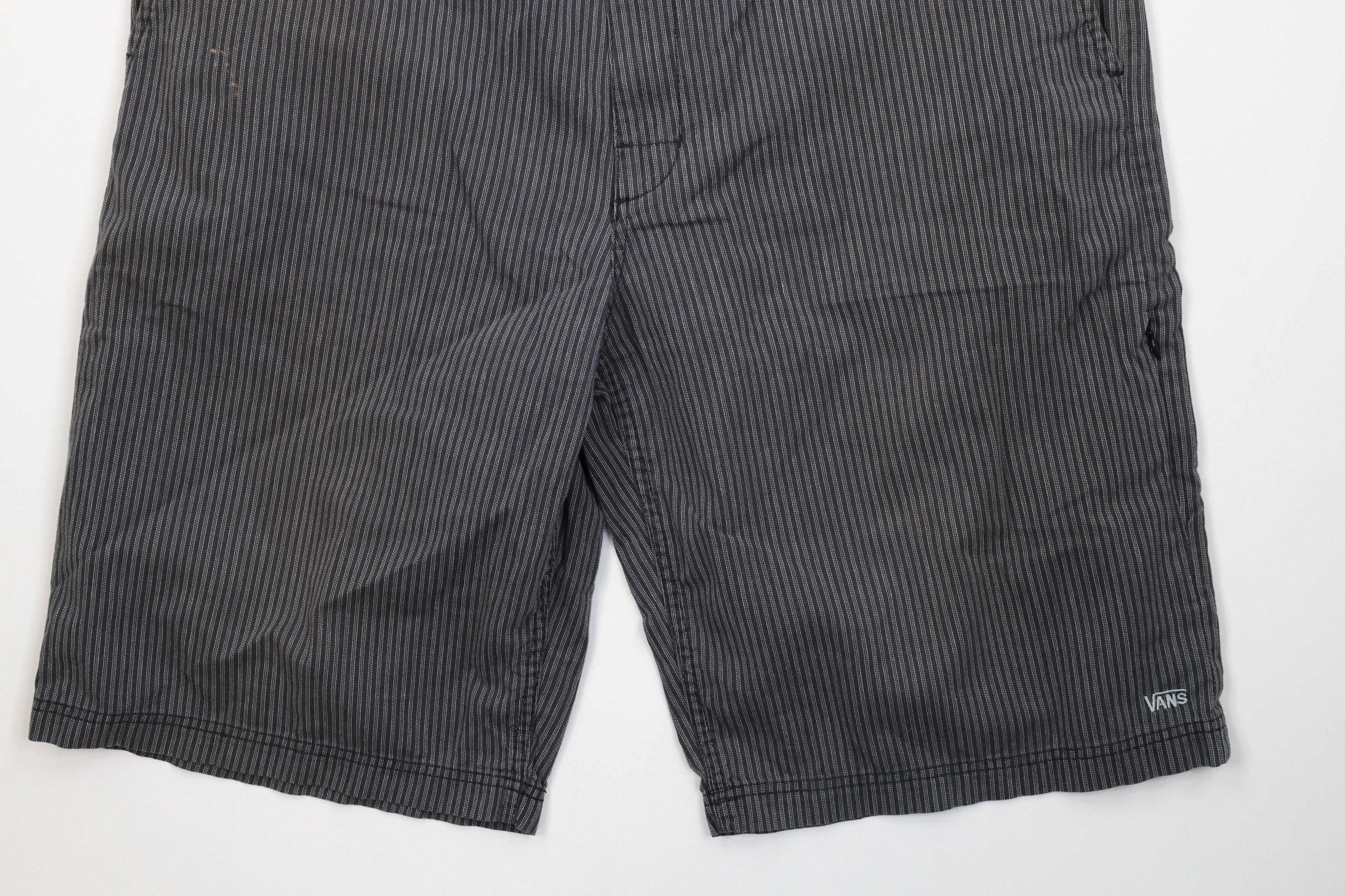 Vans Vintage Vans Skateboarding Striped Baggy Fit Shorts Gray Size US 38 / EU 54 - 4 Thumbnail
