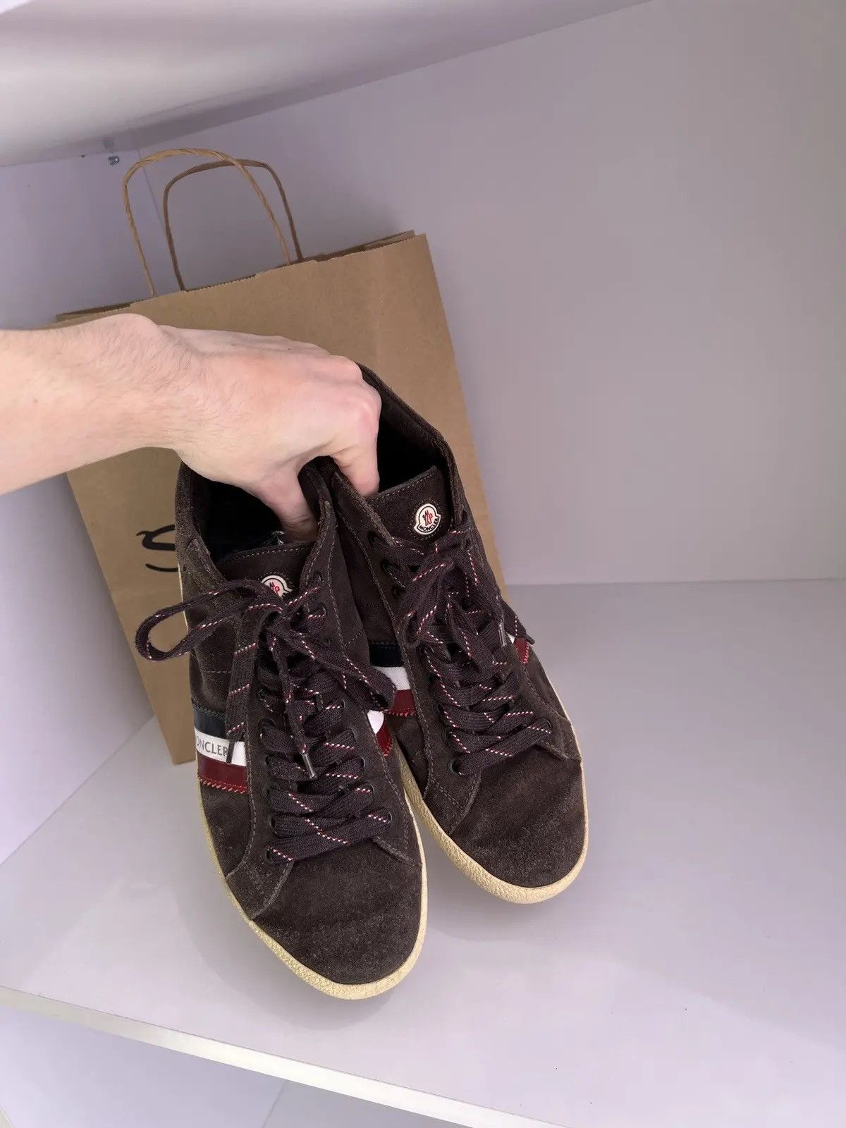 Moncler × Vintage Vintage Moncler sneakers MONTECARLO Cowhide Sherry line Size US 8 / EU 41 - 13 Thumbnail