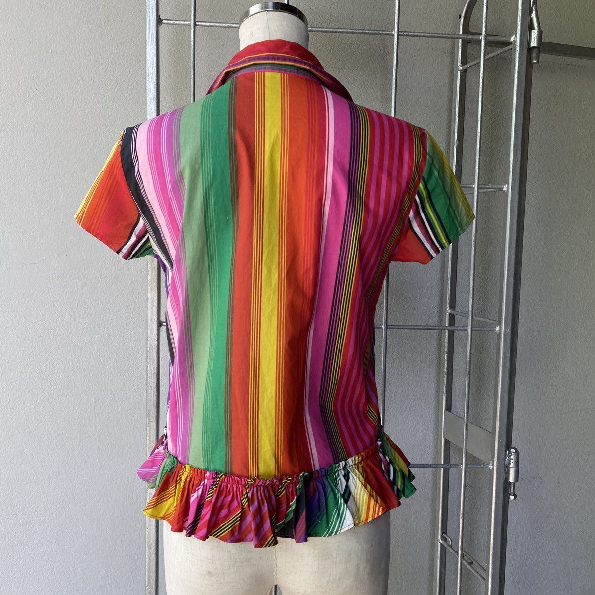 Etro ETRO Rainbow Stripe Ruffle Shirt Size S / US 4 / IT 40 - 3 Thumbnail