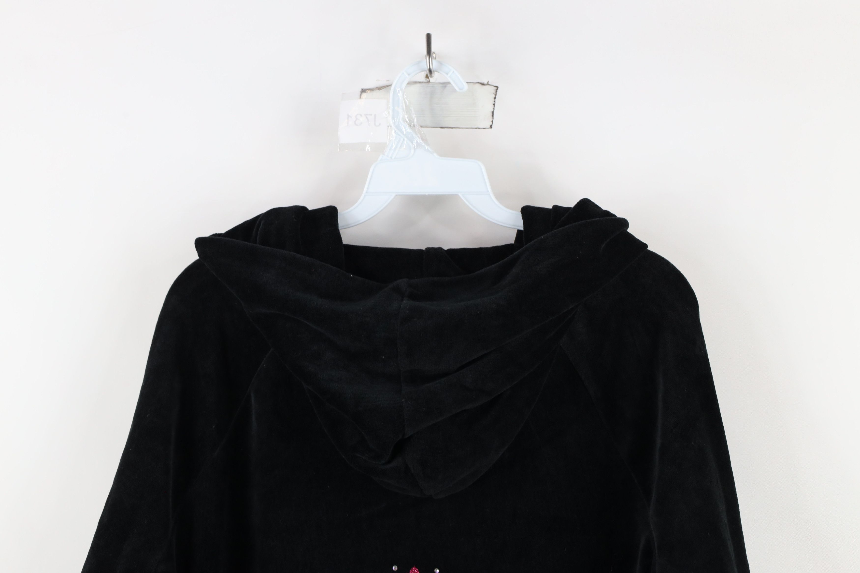 Juicy Couture × Vintage Vintage 90s Y2K Juicy Couture Velour Sequined Hoodie Jacket Size L / US 10 / IT 46 - 12 Thumbnail