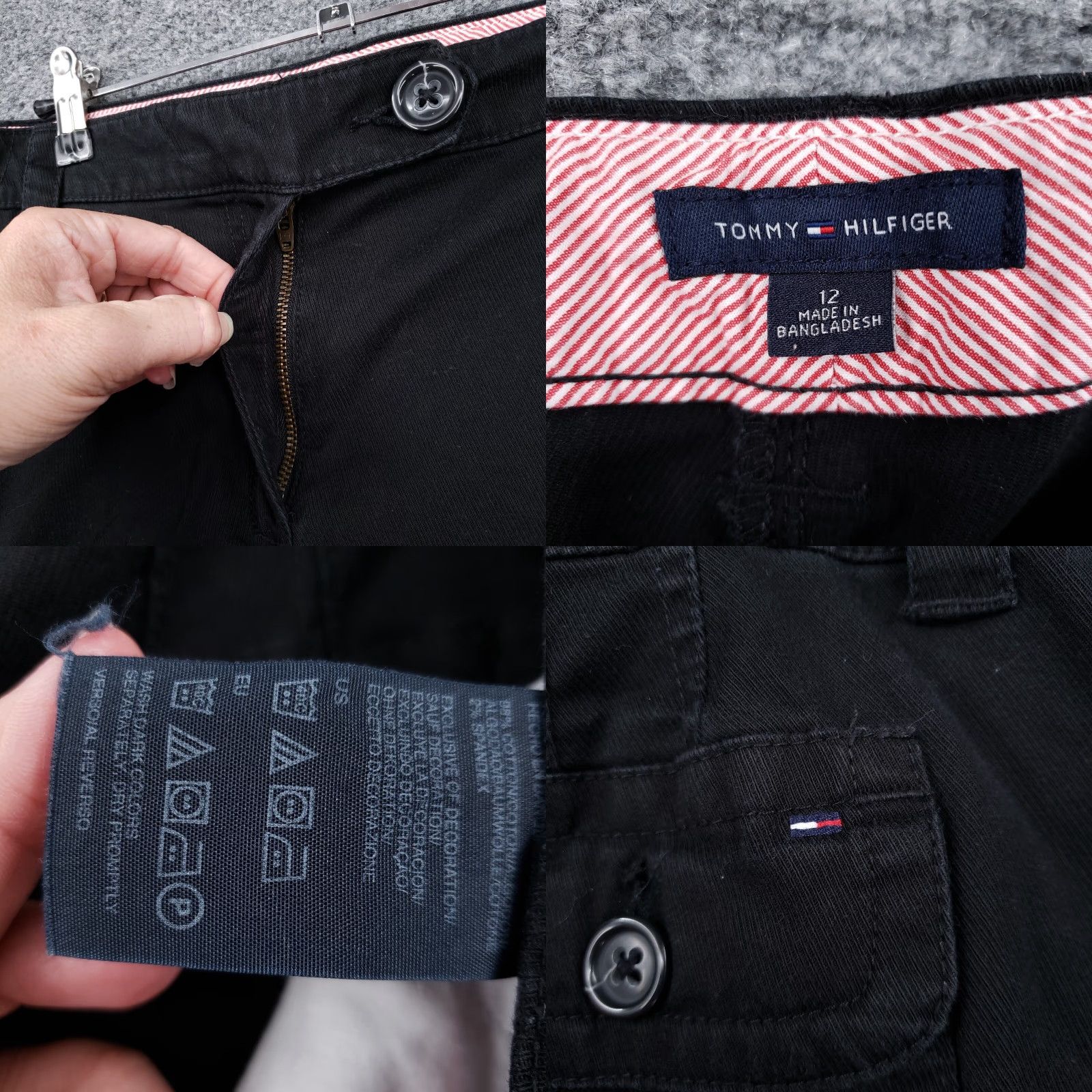 Tommy Hilfiger Tommy Hilfiger Pants Womens 12 Black Bootcut Mid Rise Zip Up Dark Wash Chino Regular Inseam 31 in Mens? Size 34" / US 12 / IT 48 - 8 Thumbnail