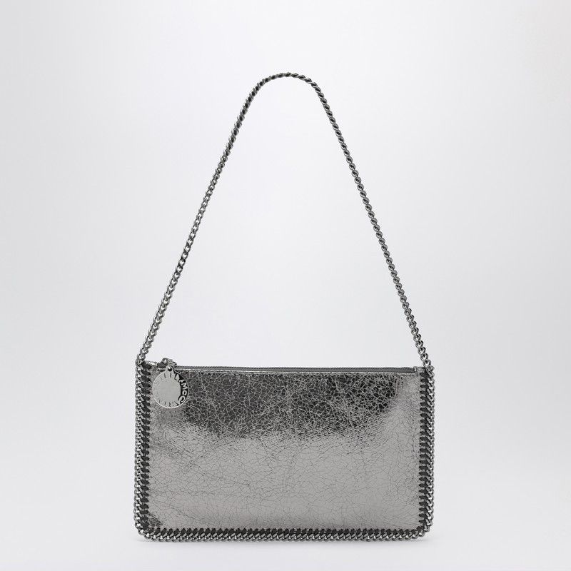 Stella Mccartney Falabella Grey Metallic Clutch Shoulder Bag, Women's