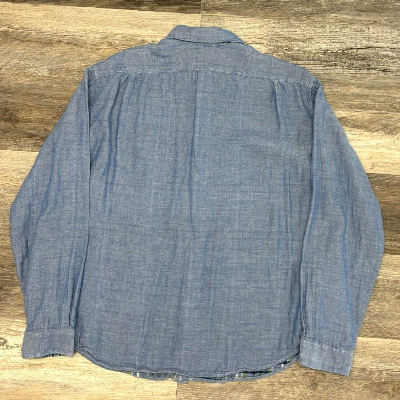 Eddie Bauer VINTAGE Eddie Bauer Blue Chambray Mens XL Plaid Lined Long Sleeve Button Down Shirt Size US XL / EU 56 / 4 - 3 Thumbnail