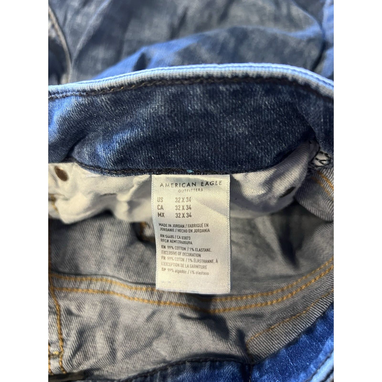 American Eagle Outfitters American Eagle Mens Jeans Blue Straight Leg Denim Size 32 x 34 Size US 32 / EU 48 - 3 Thumbnail