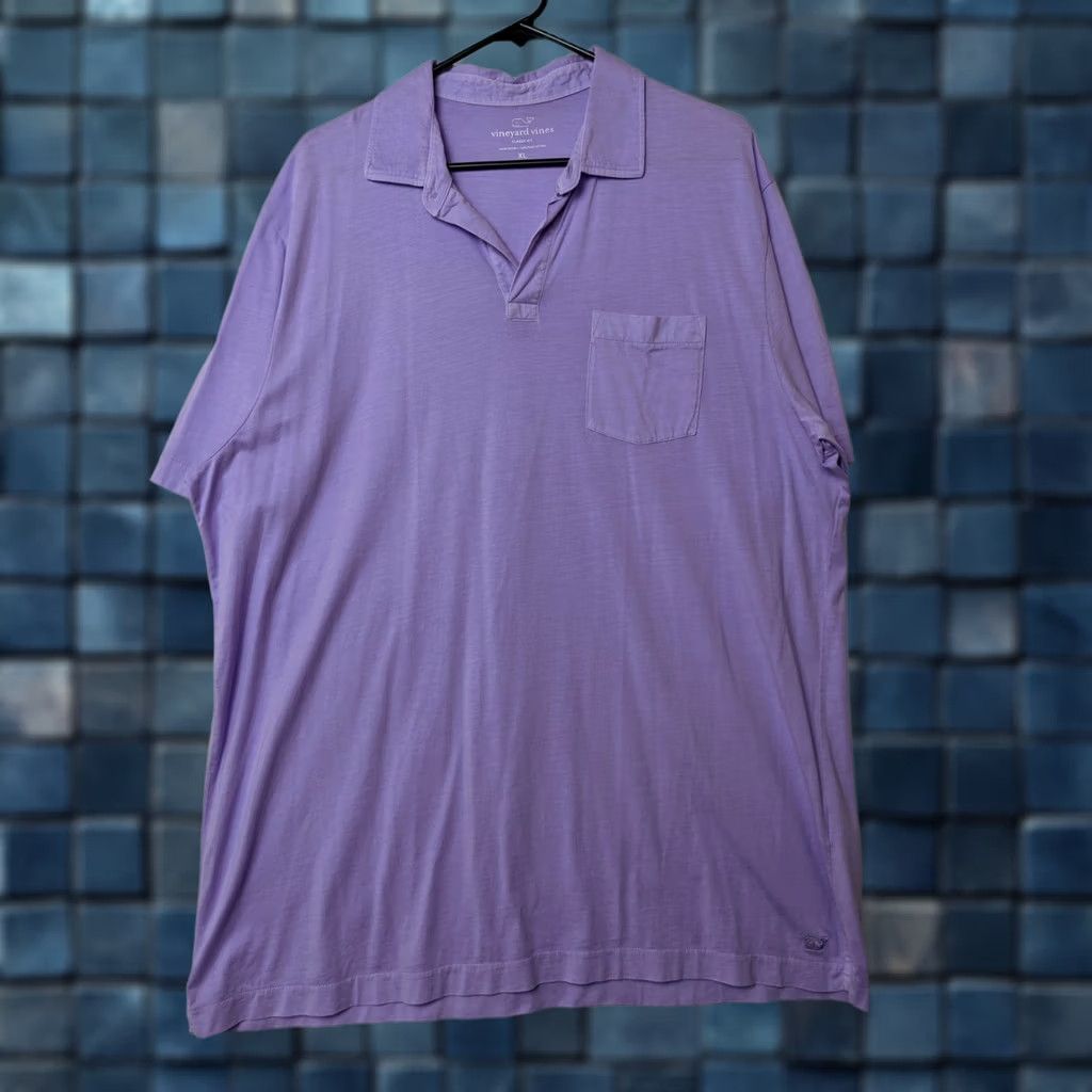 Vineyard Vines Vineyard Vines Polo Men XL 100% Cotton Classic Lavender Purple Short Sleeve Logo Gildan? Size US XL / EU 56 / 4 - 1 Thumbnail